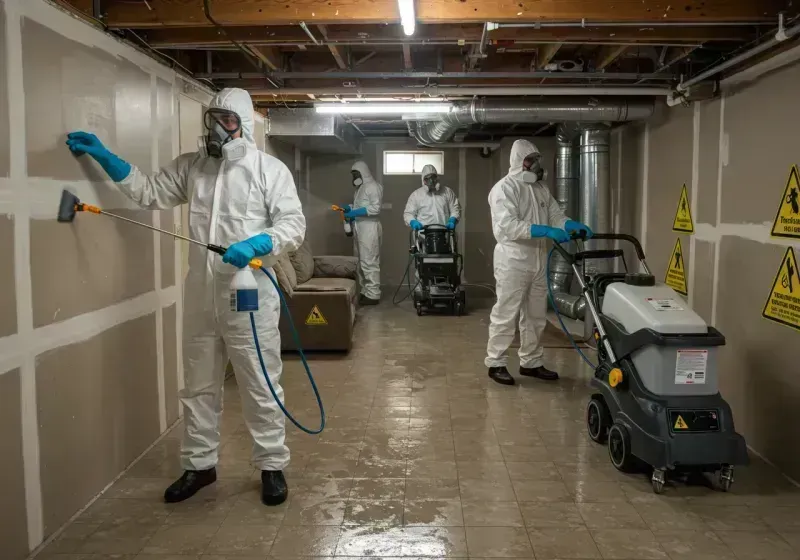 Basement Moisture Removal and Structural Drying process in Ranchettes, WY